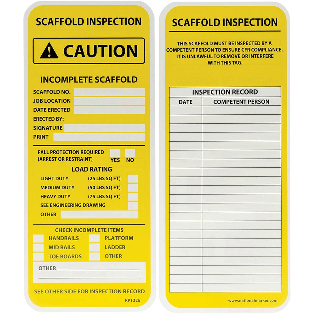 Accident Prevention Tag: Rectangle, Unrippable Vinyl, 