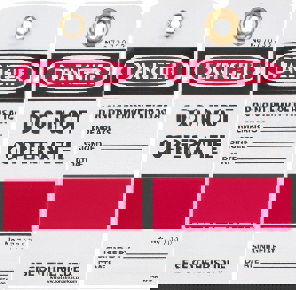 Accident Prevention Tag: Rectangle, 3