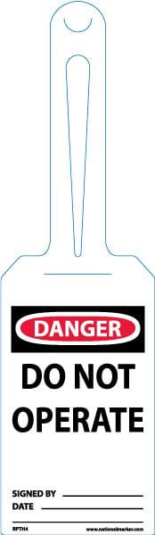 Safety Tag: Rectangle, Unrippable Vinyl