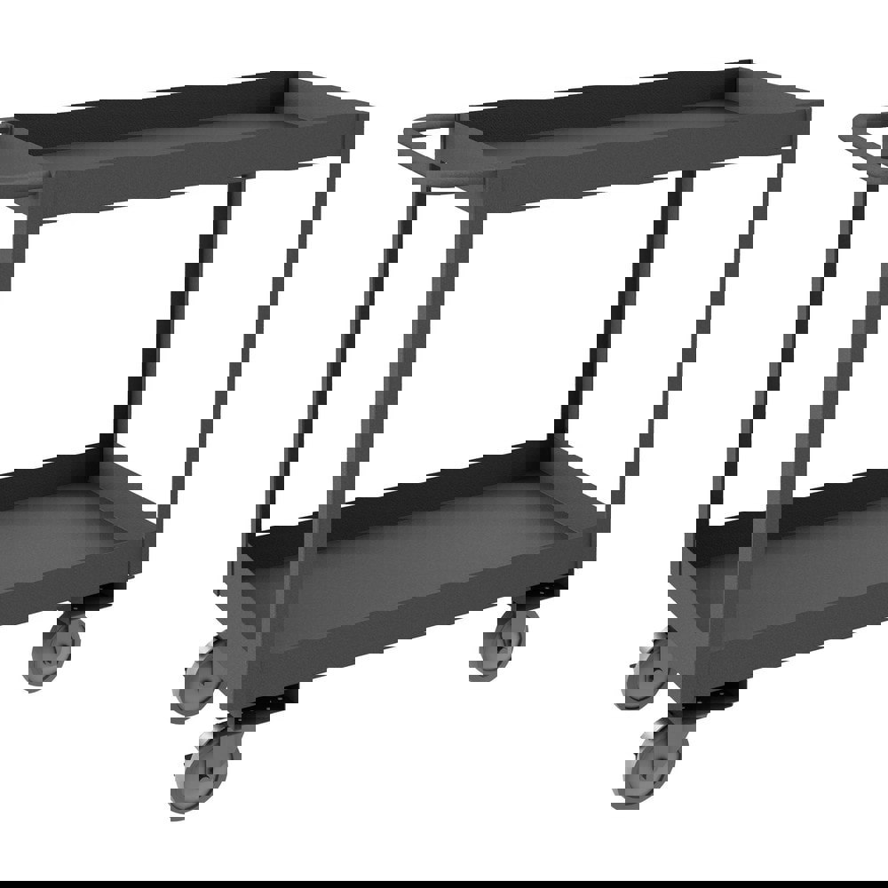 Heavy-Duty Service Utility Cart: Steel, Gray