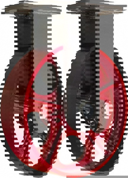 Rigid Top Plate Caster: Cast Iron, 10