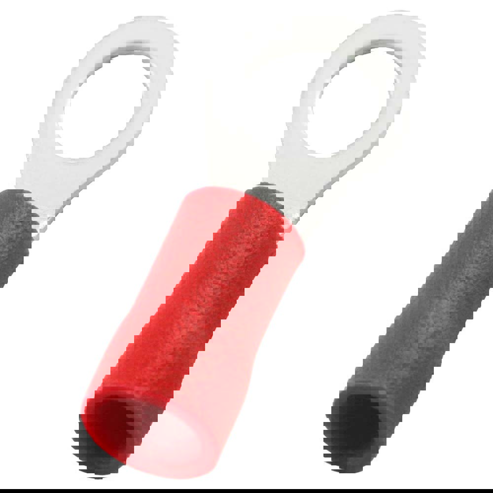 Circular Ring Terminal: Partially Insulated, 22 to 16 AWG, Crimp Connection