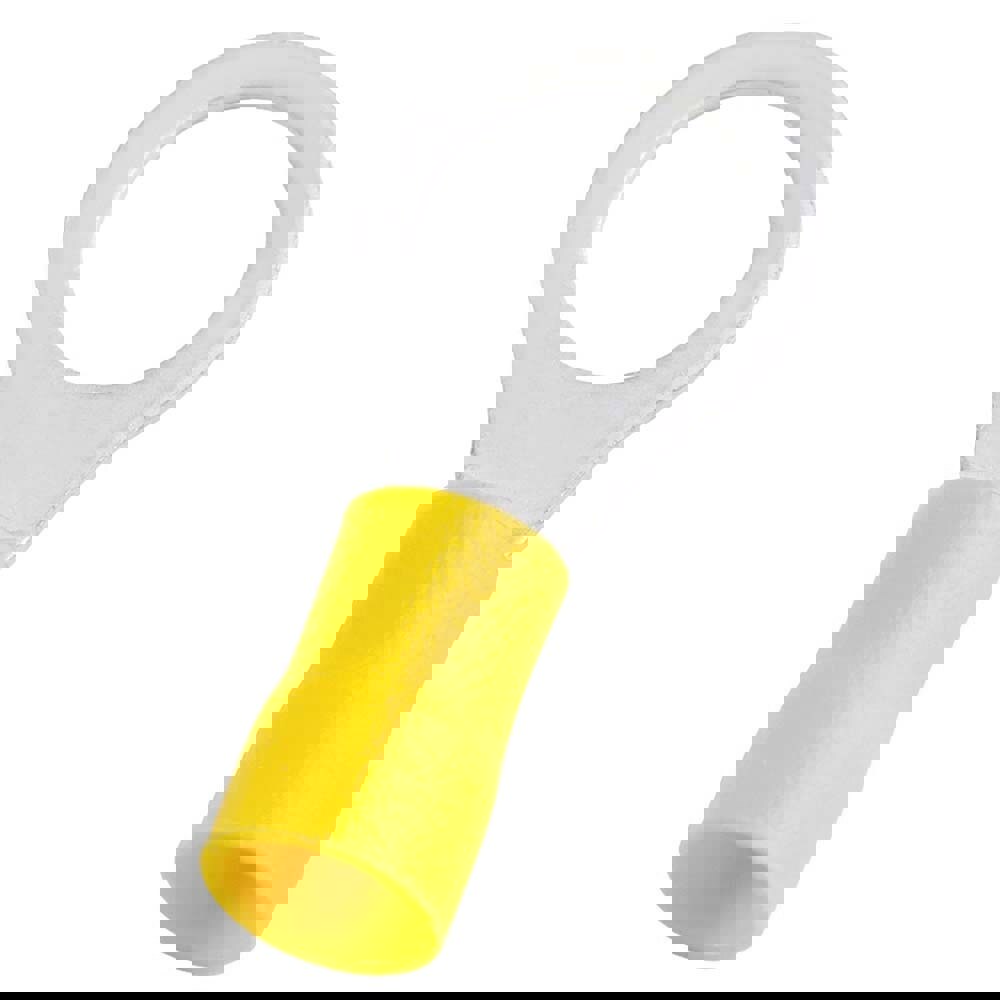 Circular Ring Terminal: Partially Insulated, 12 to 10 AWG, Crimp Connection