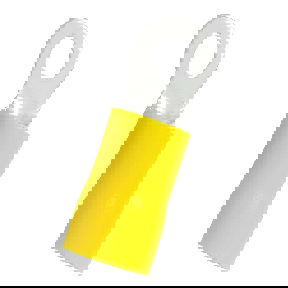Circular Ring Terminal: Partially Insulated, 12 to 10 AWG, Crimp Connection