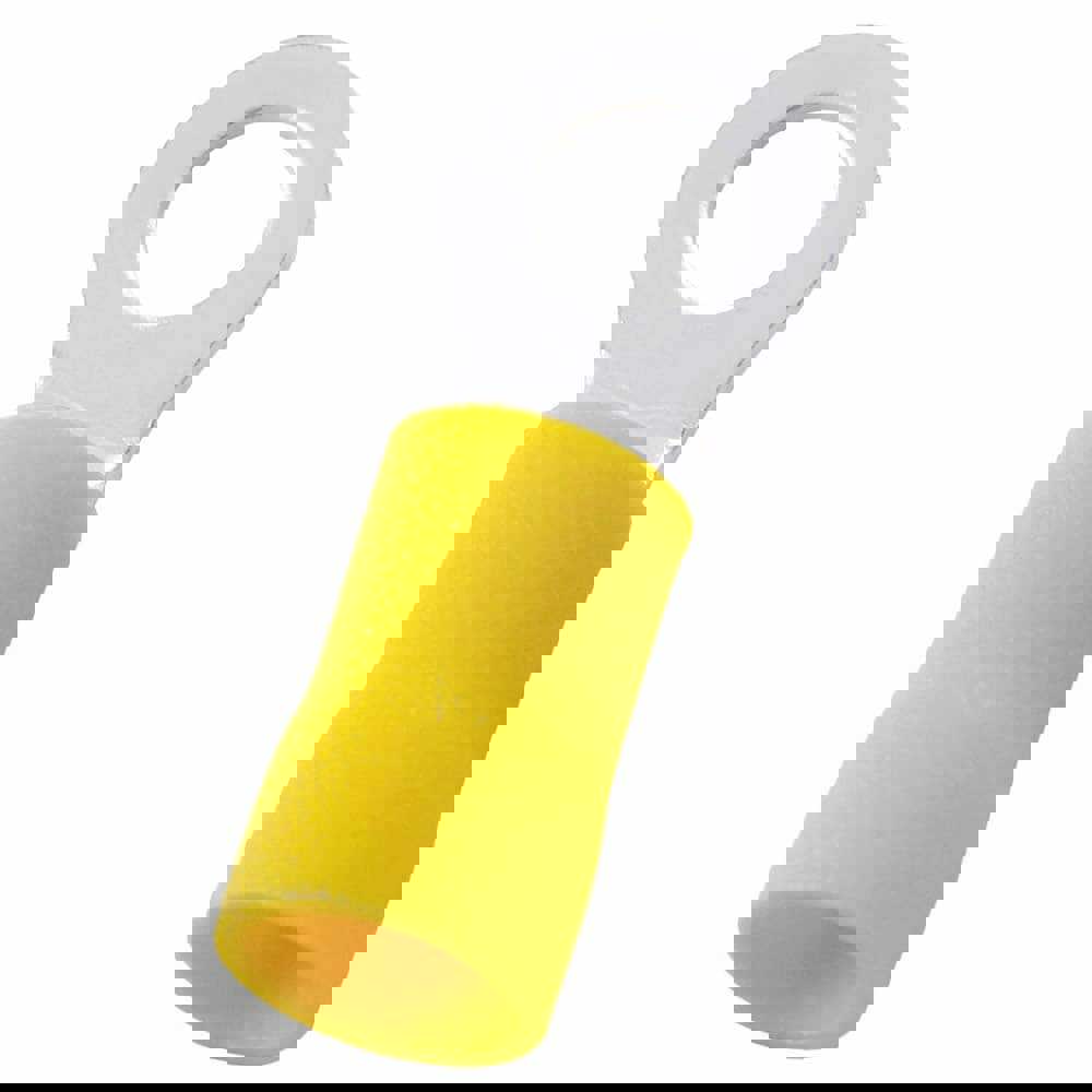 Circular Ring Terminal: Partially Insulated, 12 to 10 AWG, Crimp Connection