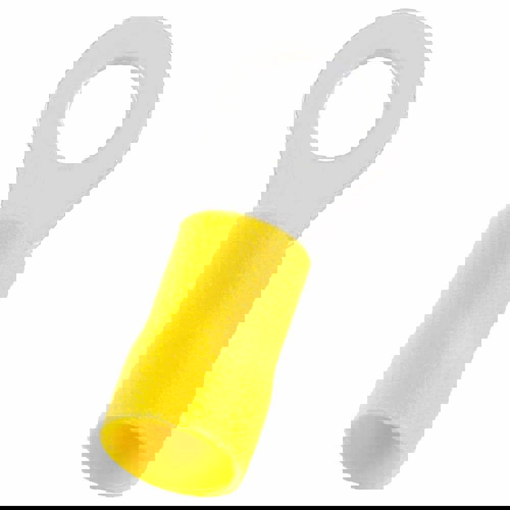 Circular Ring Terminal: Partially Insulated, 12 to 10 AWG, Crimp Connection