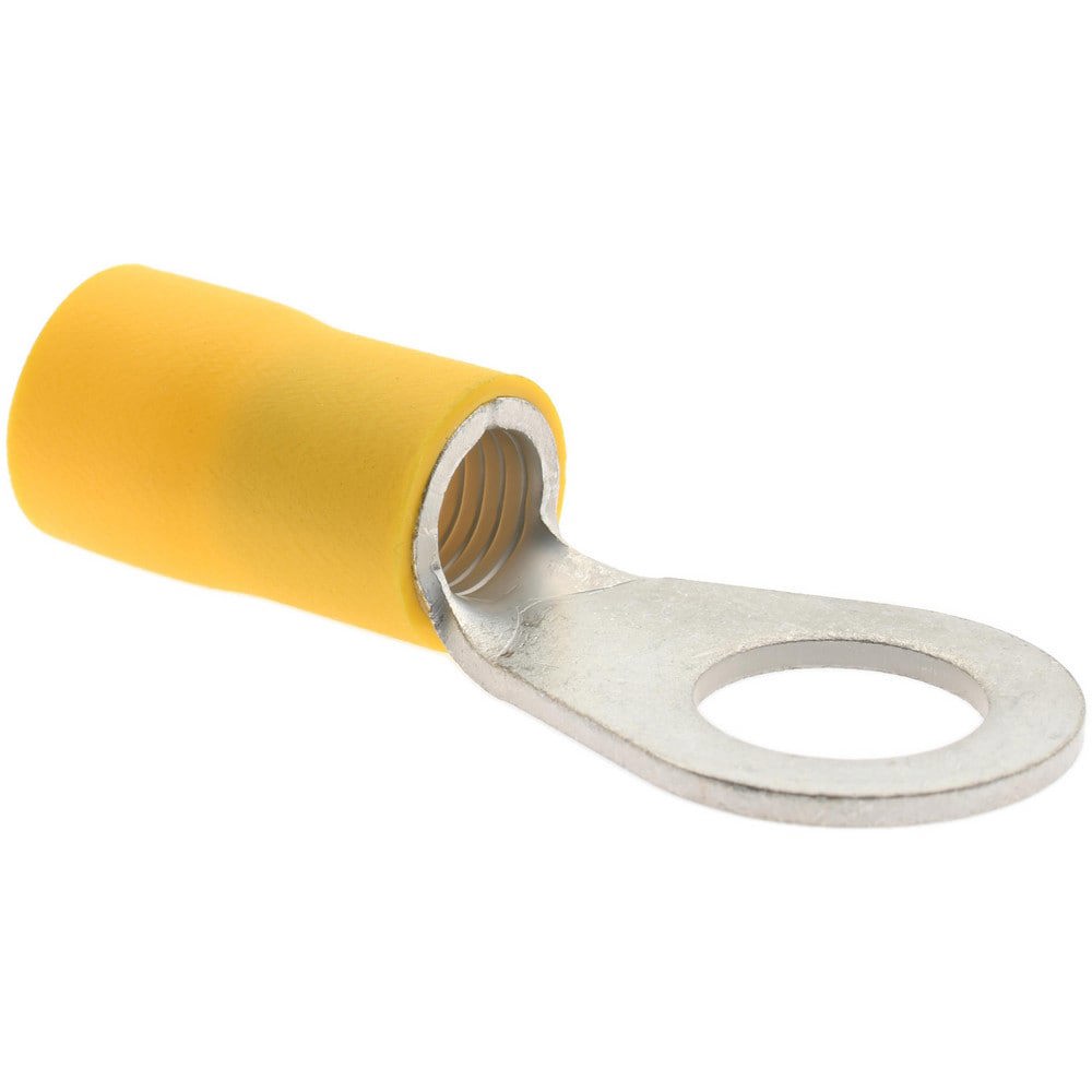 Circular Ring Terminal: Partially Insulated, 4 AWG, Crimp Connection