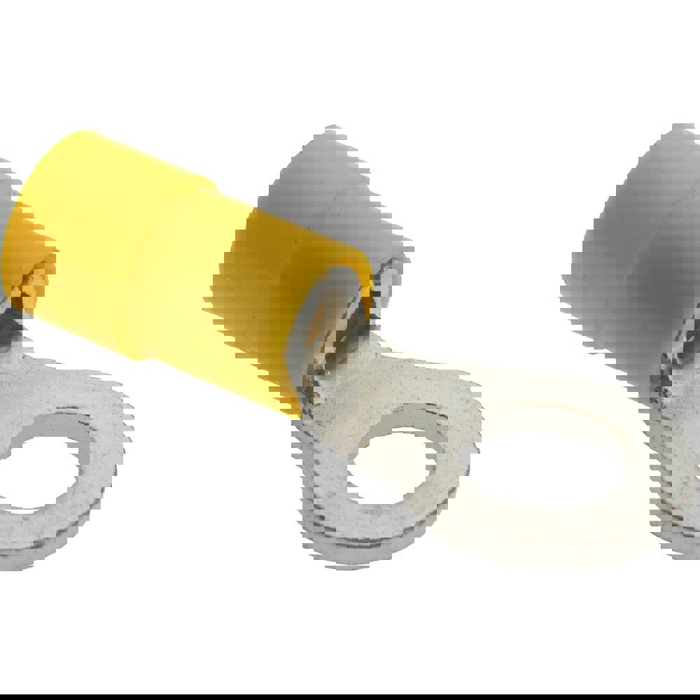 Circular Ring Terminal: Partially Insulated, 16 to 14 AWG, Crimp Connection