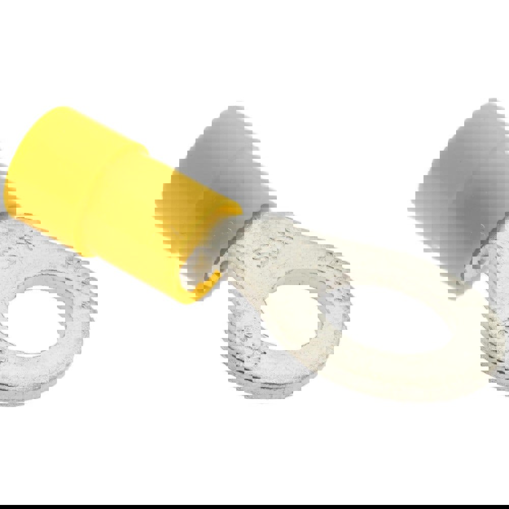 Circular Ring Terminal: Partially Insulated, 16 to 14 AWG, Crimp Connection