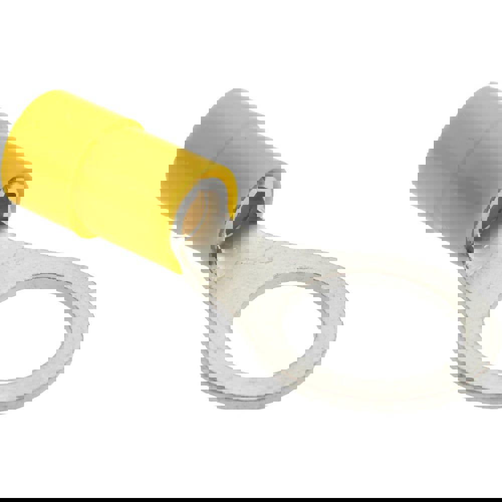 Circular Ring Terminal: Partially Insulated, 12 to 10 AWG, Crimp Connection
