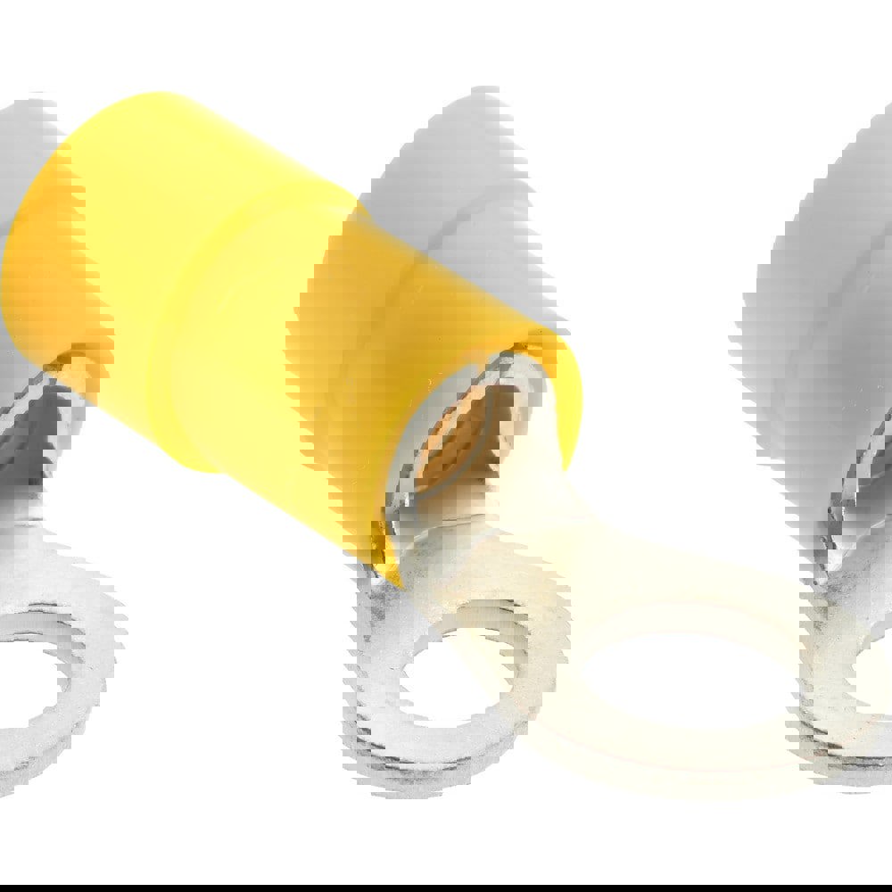 Circular Ring Terminal: Partially Insulated, 12 to 10 AWG, Crimp Connection