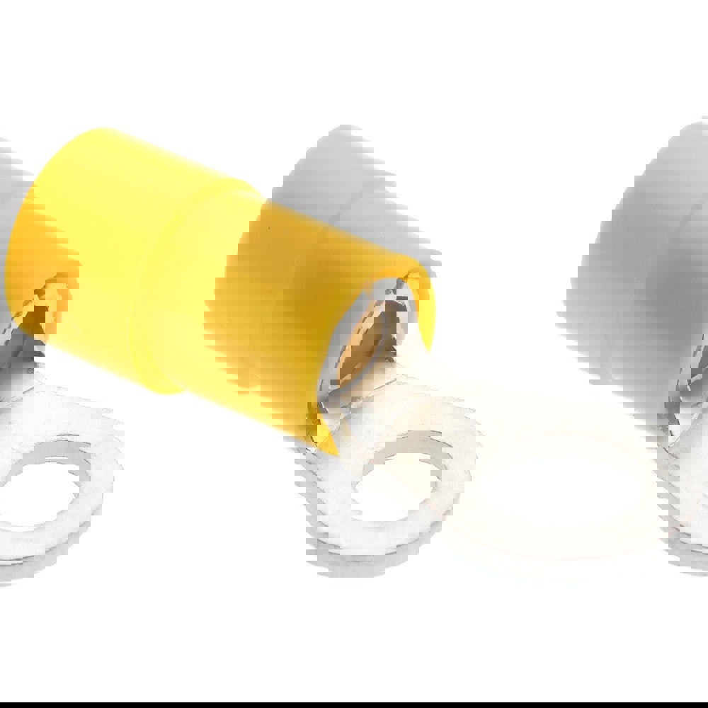 Circular Ring Terminal: Partially Insulated, 12 to 10 AWG, Crimp Connection