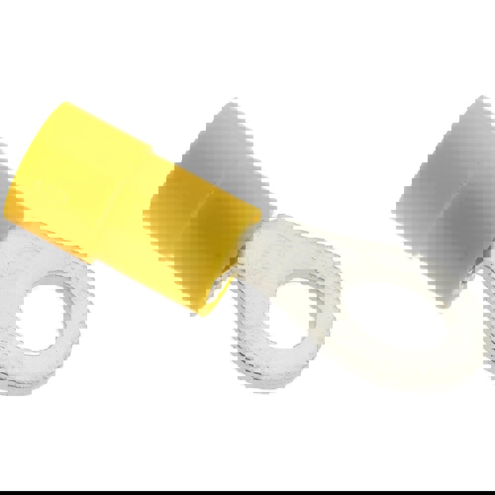 Circular Ring Terminal: Partially Insulated, 12 to 10 AWG, Crimp Connection