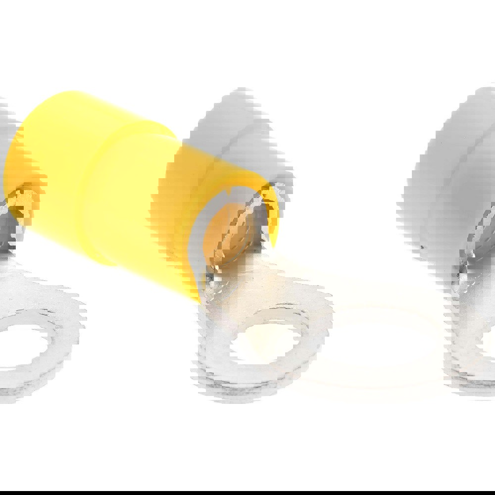 Circular Ring Terminal: Partially Insulated, 12 to 10 AWG, Crimp Connection