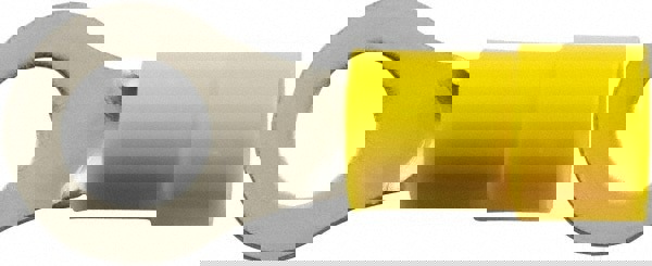 Circular Ring Terminal: Partially Insulated, 12 to 10 AWG, Crimp Connection