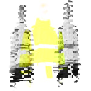 XXL Plastic Rain Jacket in Hi-Viz Green