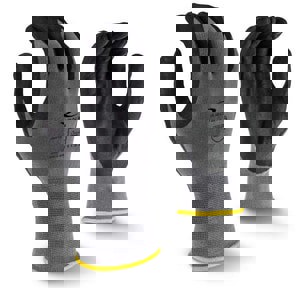 L Size 15 ga Foam Nitrile Coated Nylon, Polyester, Spandex and Stainless Steel Gloves in Grey and Black