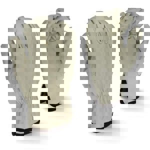 Size M Grain Cowhide Leather Reusable Driver Gloves in Grey