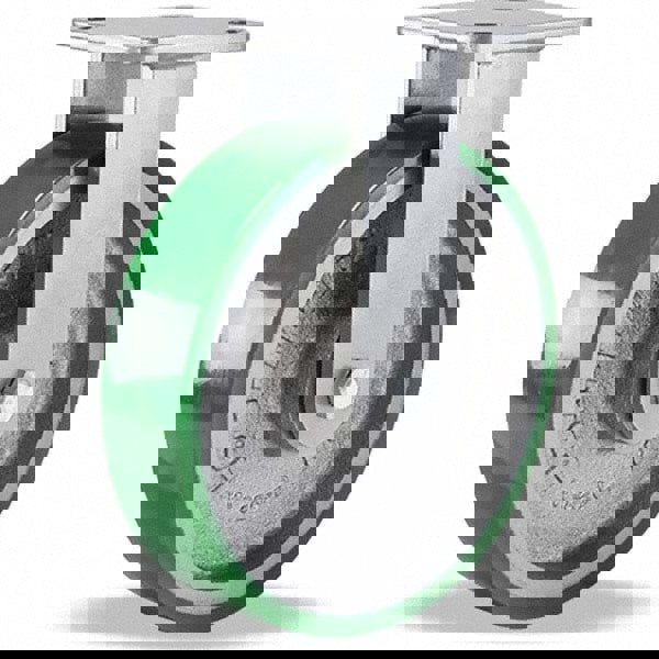 Rigid Top Plate Caster: Polyurethane Mold on to Cast Iron Center, 8