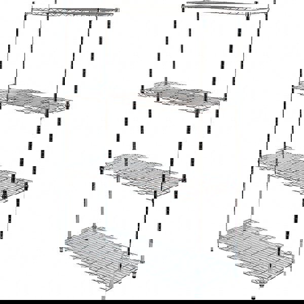 Wire Shelving: 300 lb Shelf Capacity, 4 Shelves