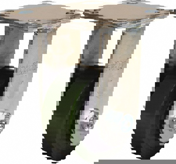 Rigid Top Plate Caster: Polyurethane Mold on to Cast Iron Center, 3-1/4