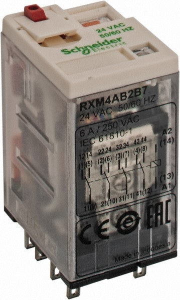 14 Pins, 1.2 VA Power Rating, Ice Cube Electromechanical Plug-in General Purpose Relay