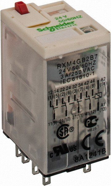 14 Pins, 1.2 VA Power Rating, Ice Cube Electromechanical Plug-in General Purpose Relay