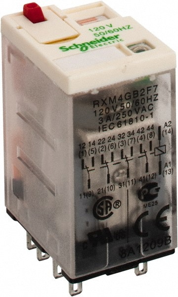 14 Pins, 1.2 VA Power Rating, Ice Cube Electromechanical Plug-in General Purpose Relay
