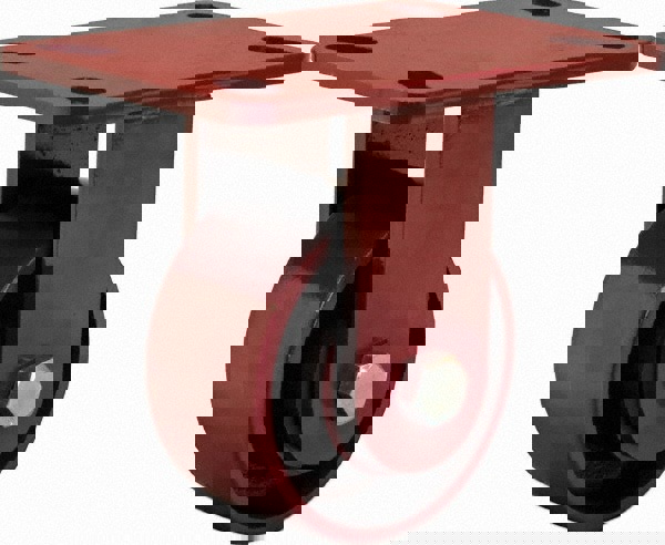 Rigid Top Plate Caster: Steel, 4