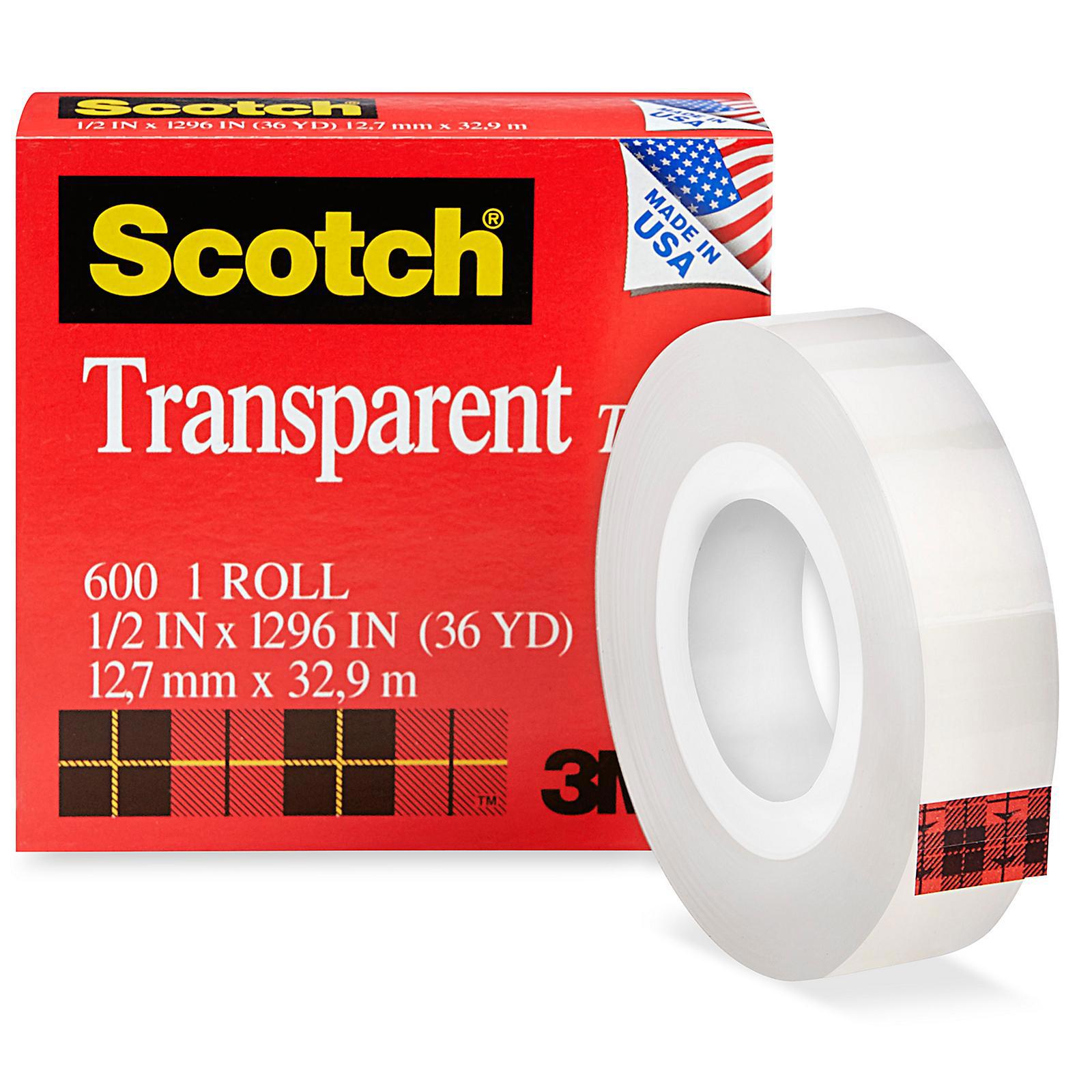 3M 600 Scotch Transparent Tape - 1 2