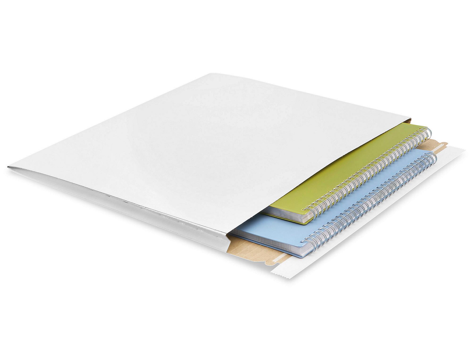 White Self-Seal Gusseted Stayflats - 15