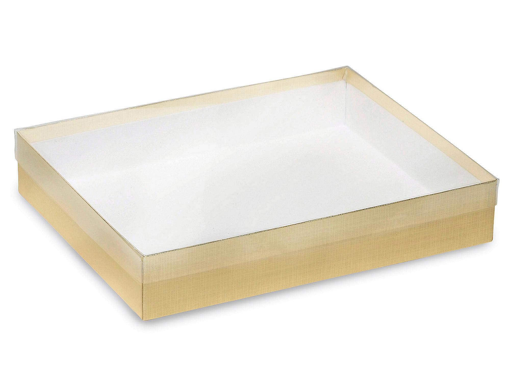 Clear Lid Boxes with Gold Base - 11 1 4