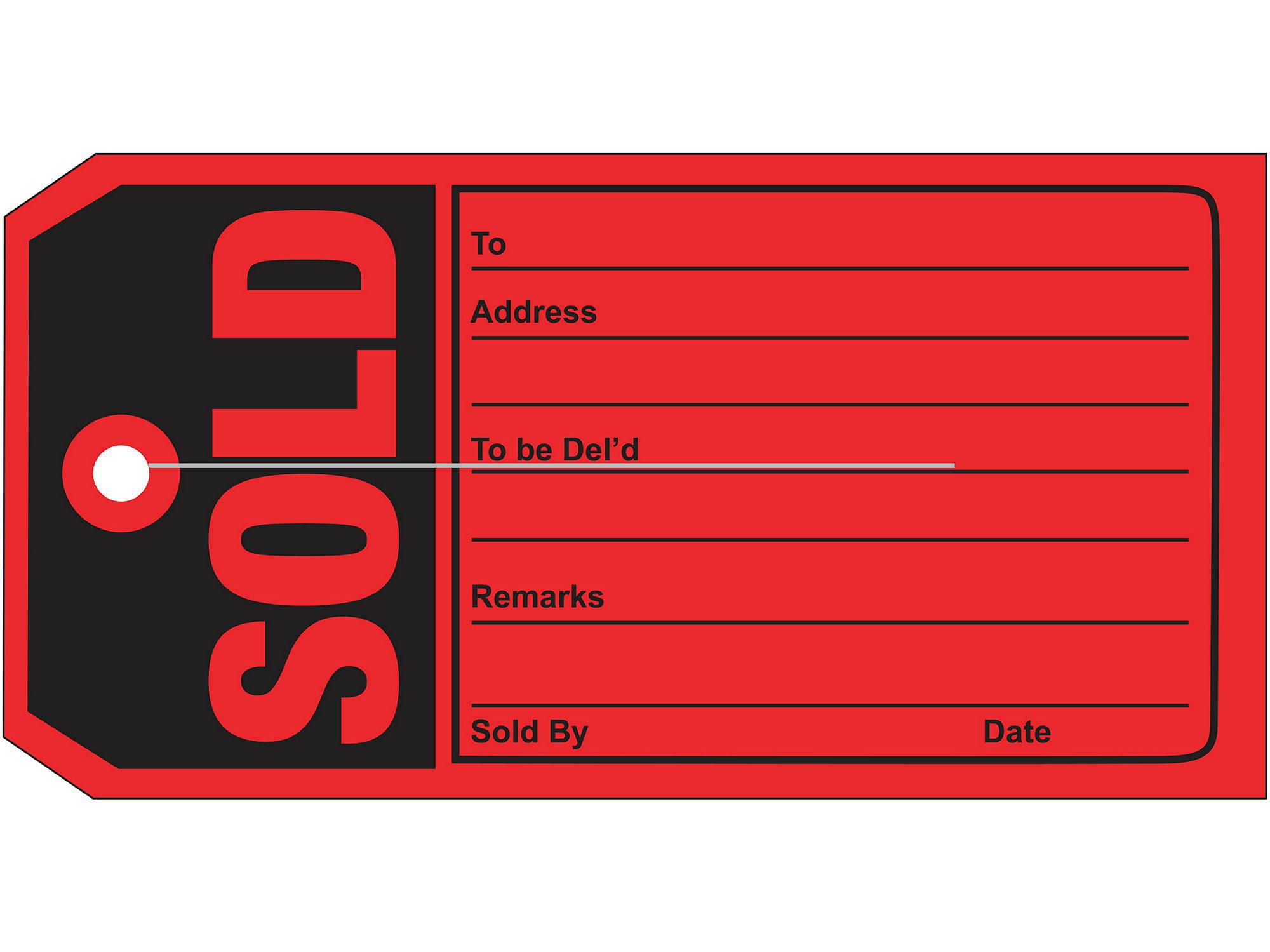 Sold Tags - #5, 4 3 4 x 2 3 8