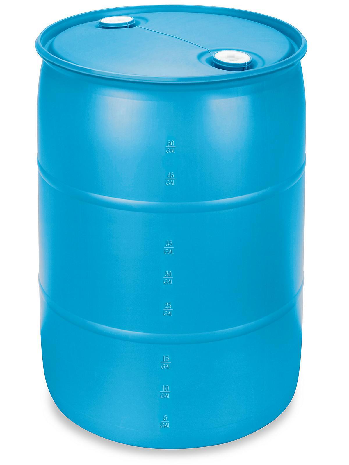 Plastic Drum - 55 Gallon, Closed Top, Bl