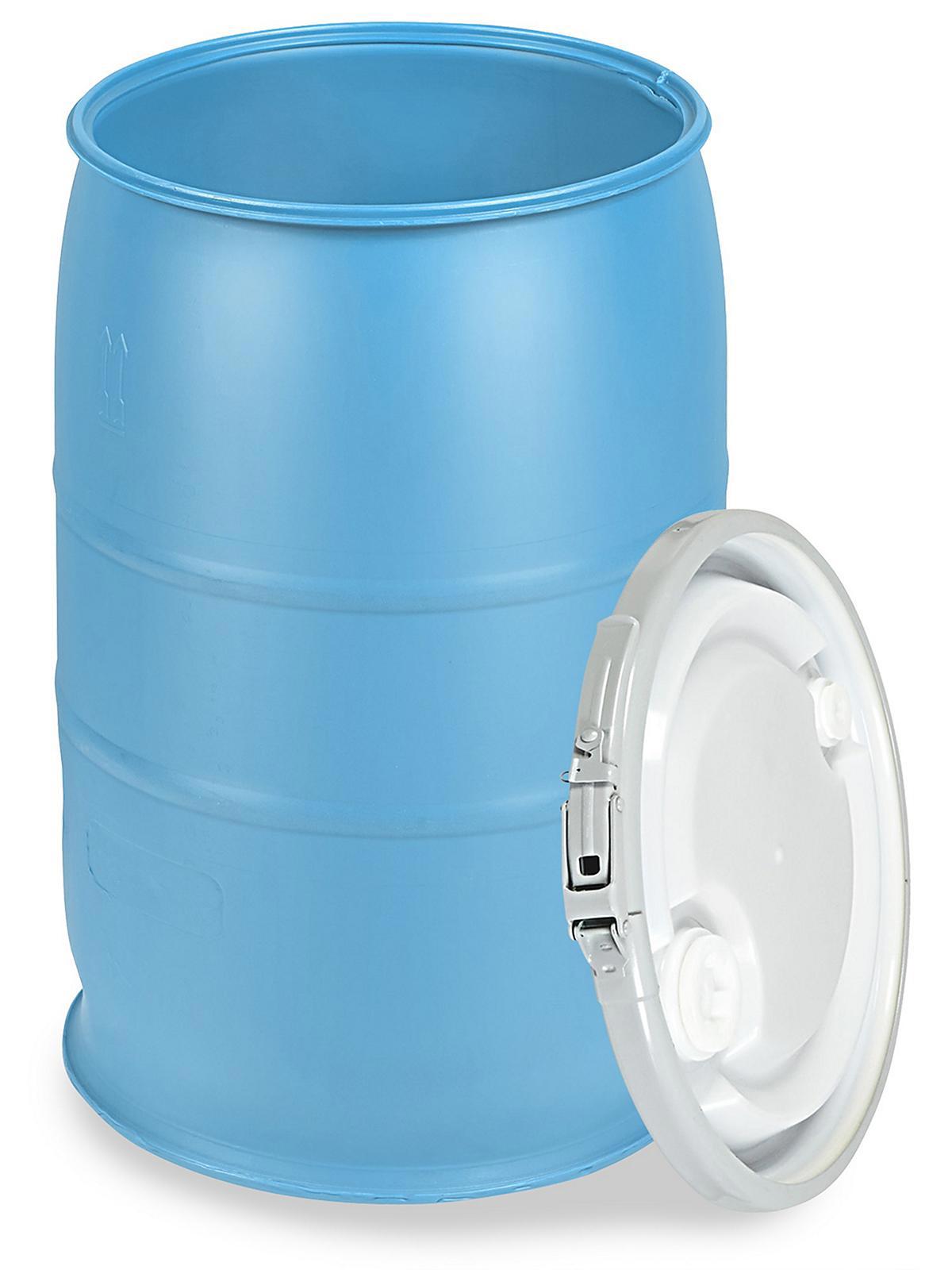Plastic Drum with Lid - 30 Gallon, Open