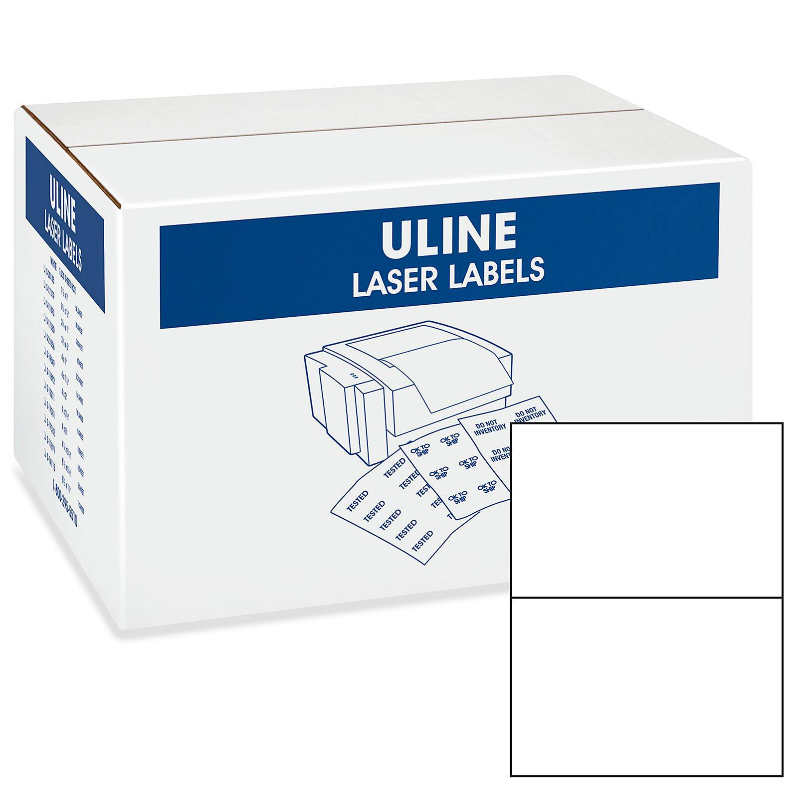 Uline Laser Labels Bulk Pack - White, 8
