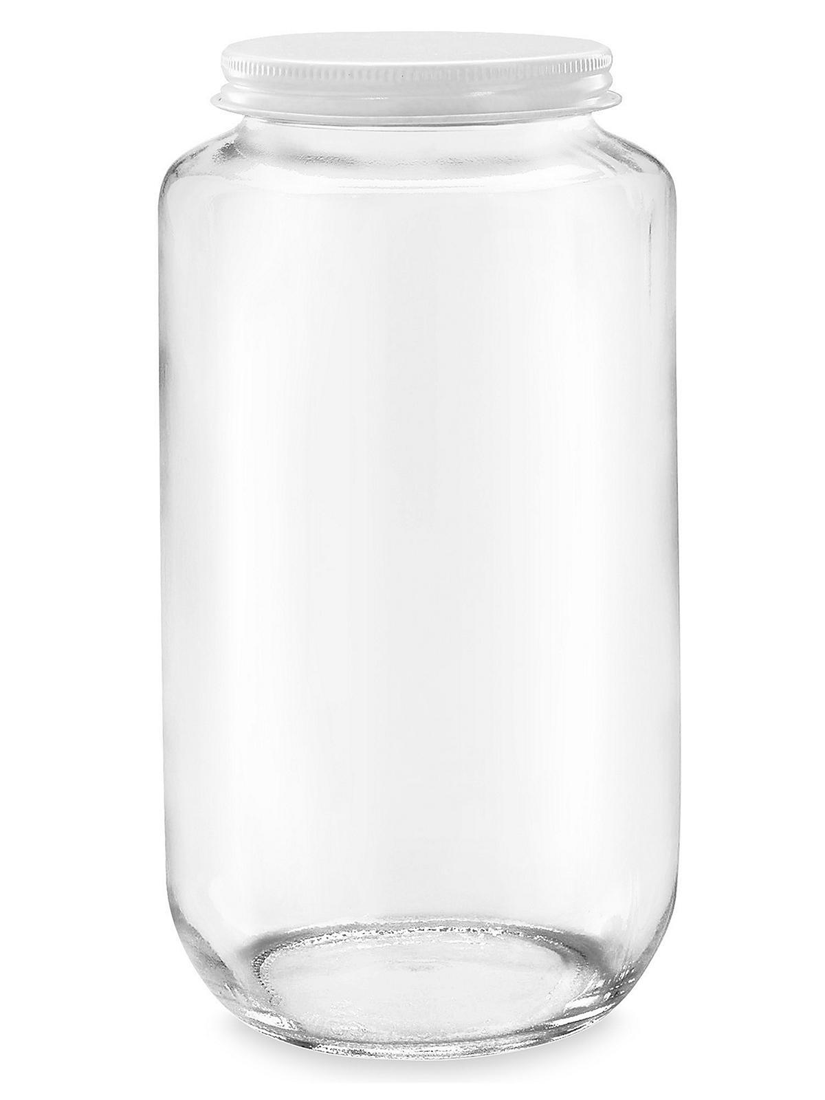 Wide-Mouth Glass Jars - 32 oz, Metal Cap
