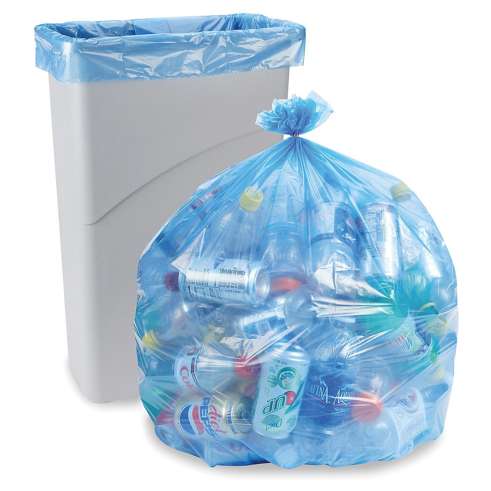 Blue Recycling Trash Liner - 33 Gallon.
