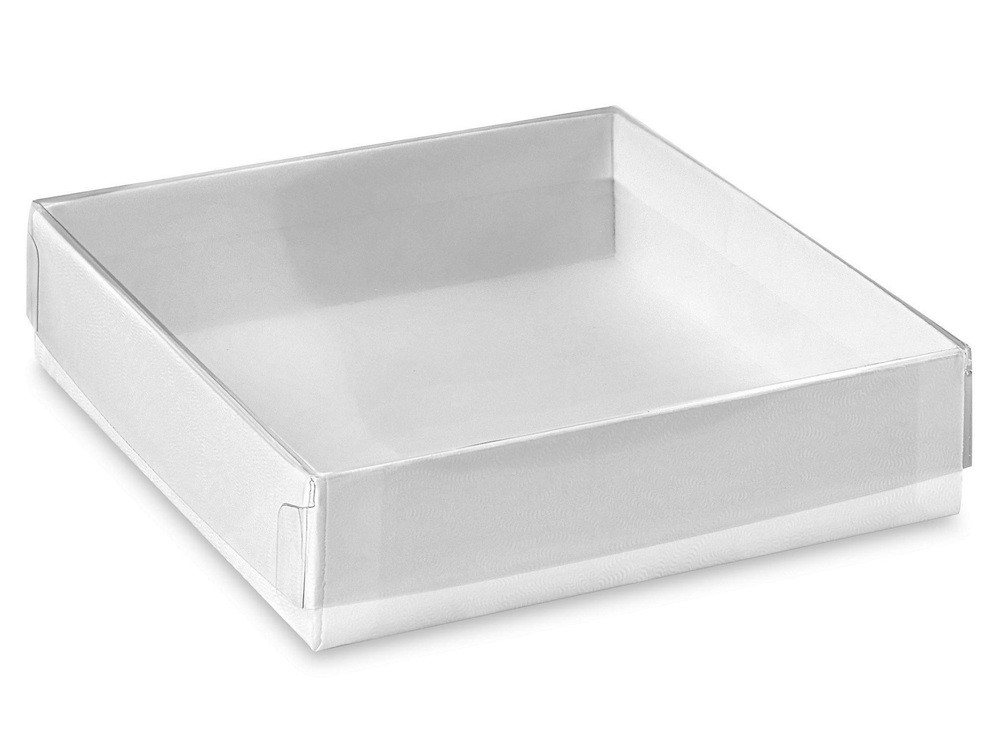 Clear Lid Boxes with White Base - 4 x 4