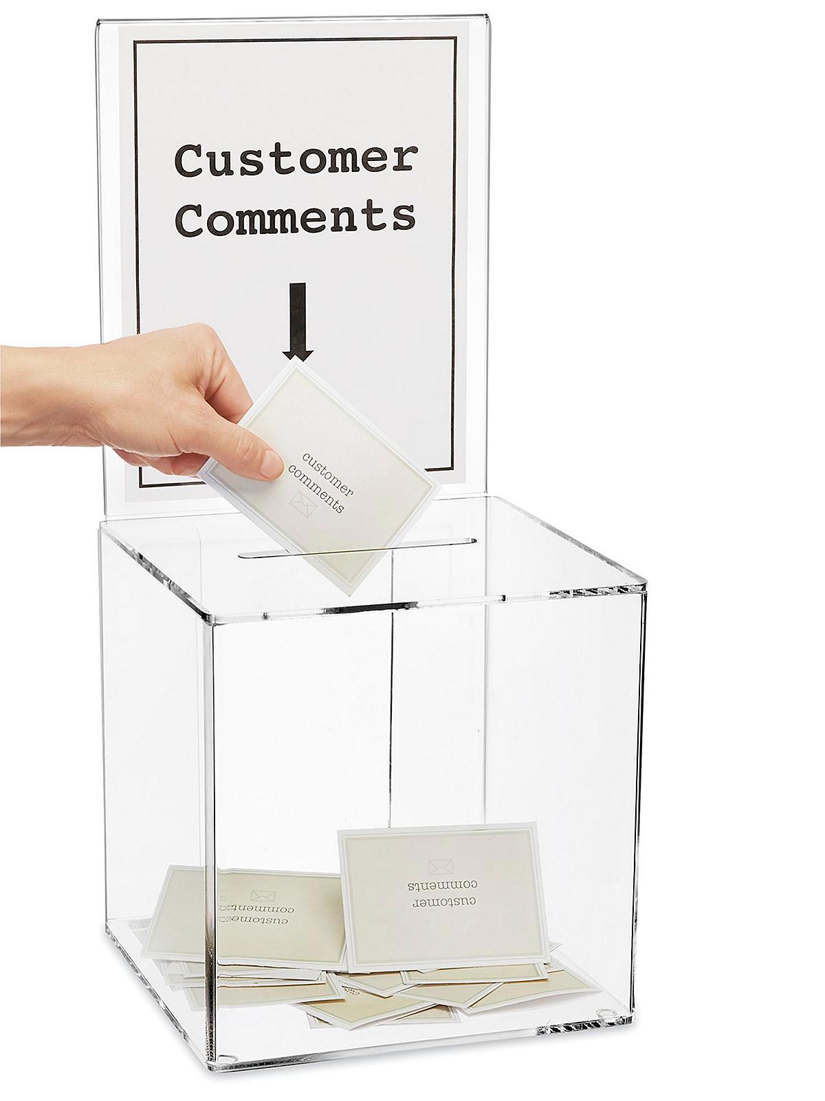 Acrylic Ballot Box with Lock - Clear, 10