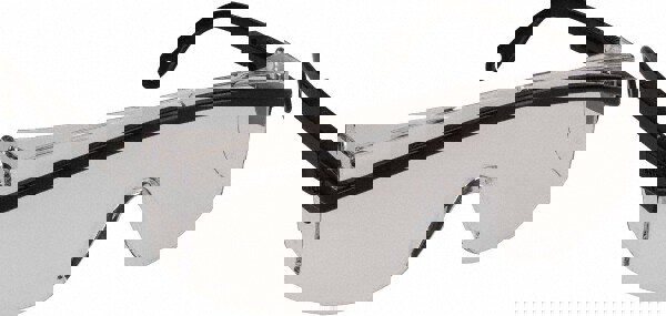 Safety Glass: Scratch-Resistant, Polycarbonate, Clear Lenses, Full-Framed, UV Protection