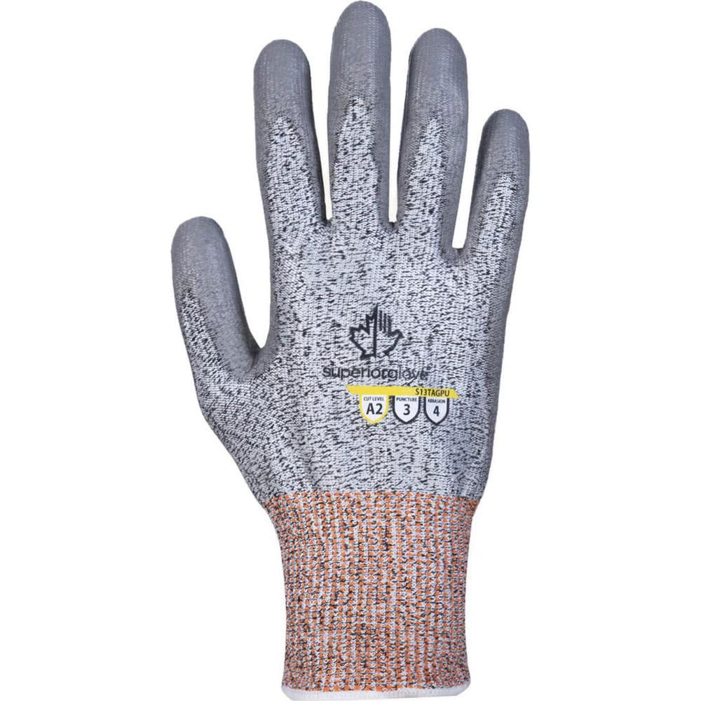 Cut, Puncture & Abrasion-Resistant Gloves: Superior Glove Works S13TAGPU, Size Small, ANSI Cut A2, ANSI Puncture 3, Polyurethane, TenActiv