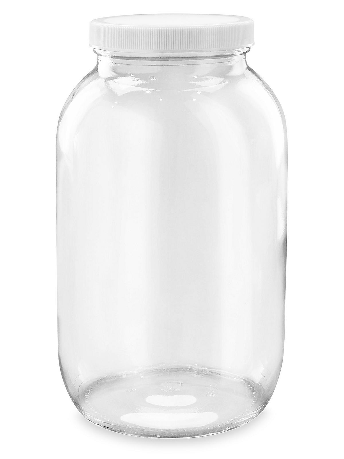 Wide-Mouth Glass Jars - 1 2 Gallon, Plas