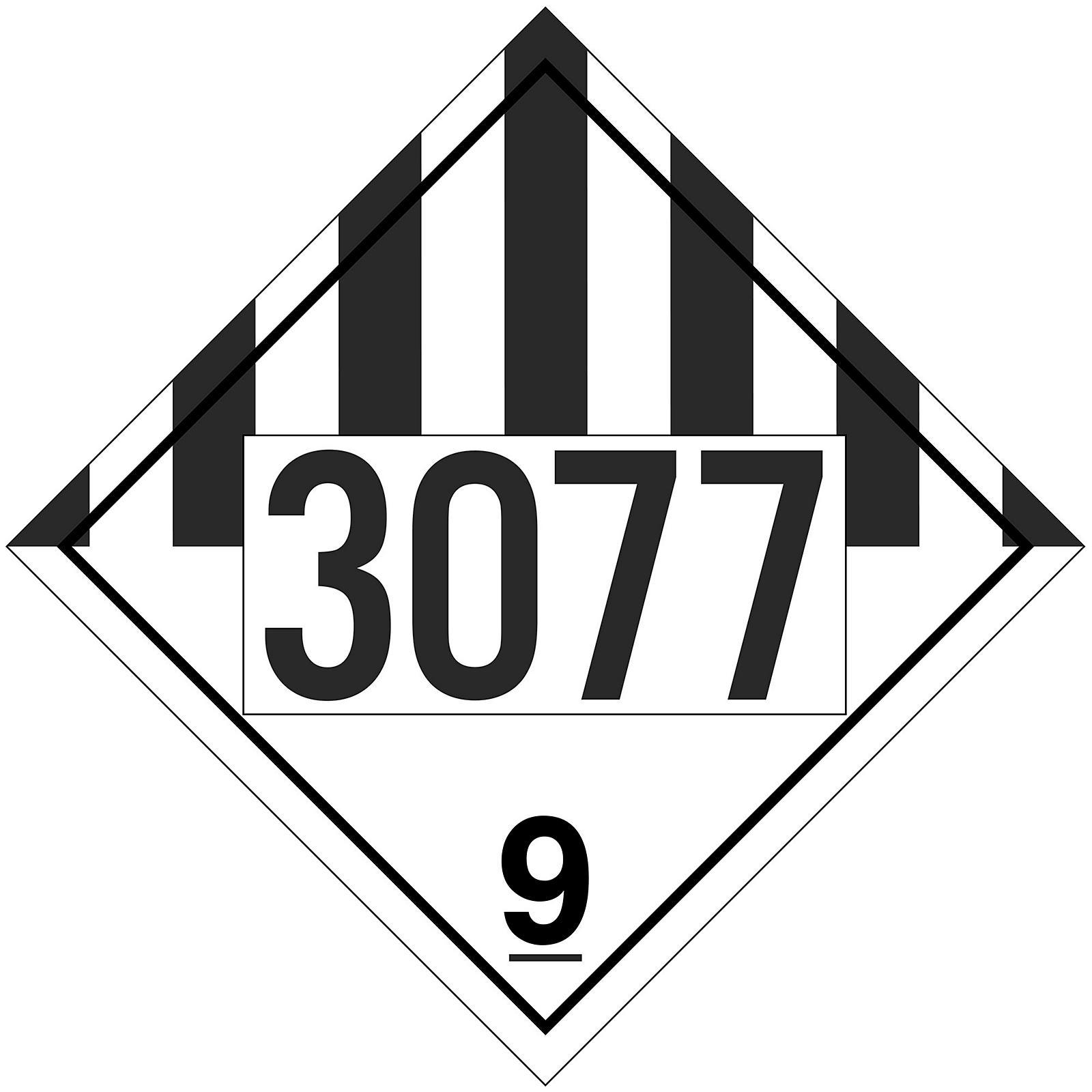 4-Digit International Placard - UN 3077