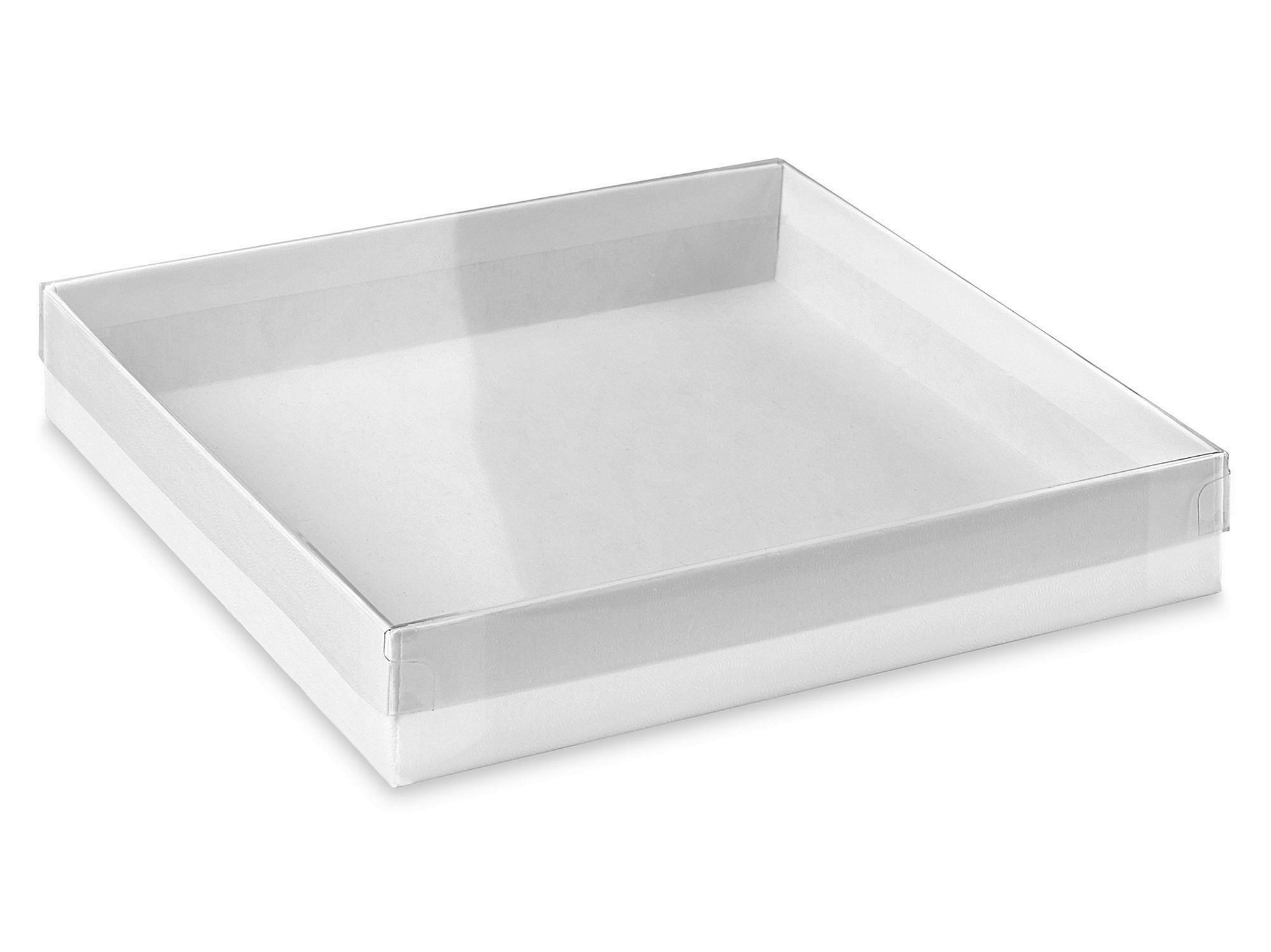Clear Lid Boxes with White Base - 6 x 6