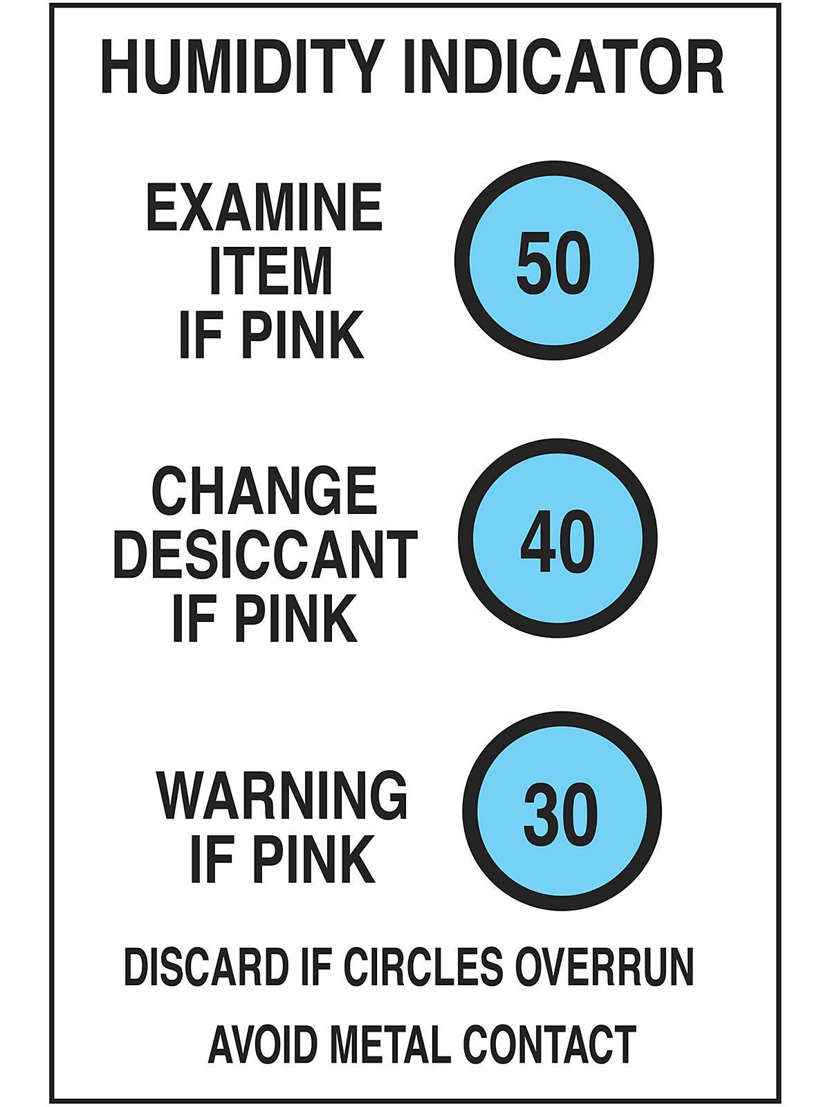 Humidity Indicators - 30-50%. Sold in mu