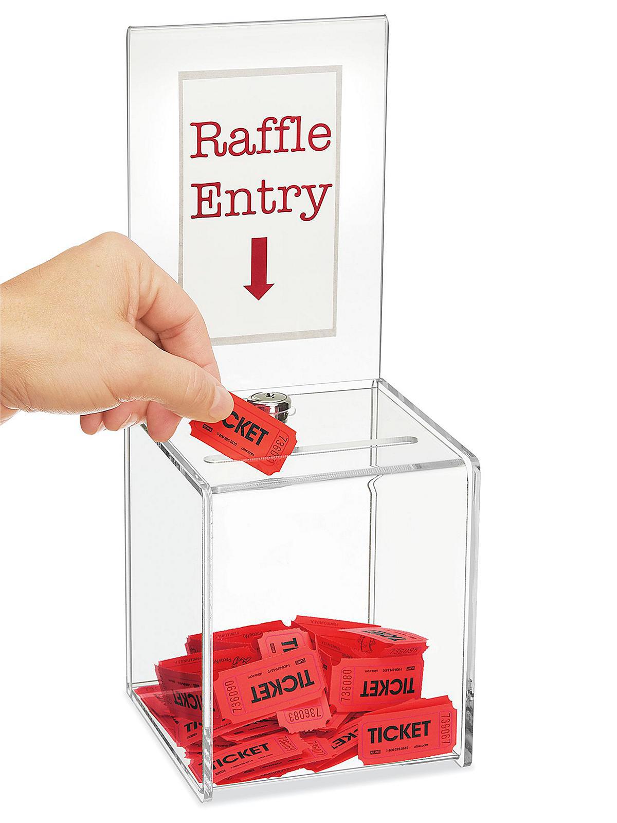 Acrylic Ballot Box with Lock - Clear, 5