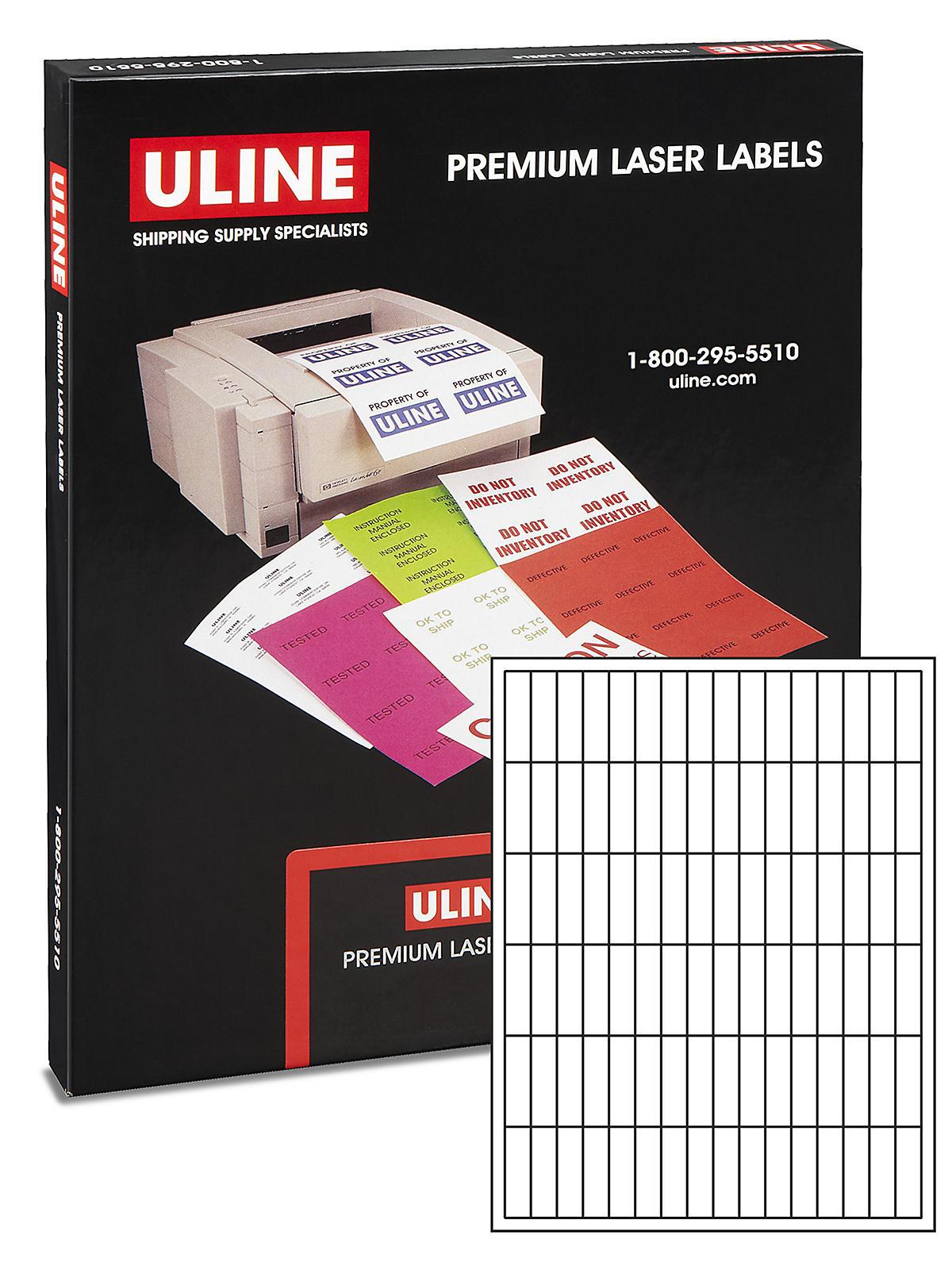 Uline Laser Labels - White, 1 2 x 1 3 4