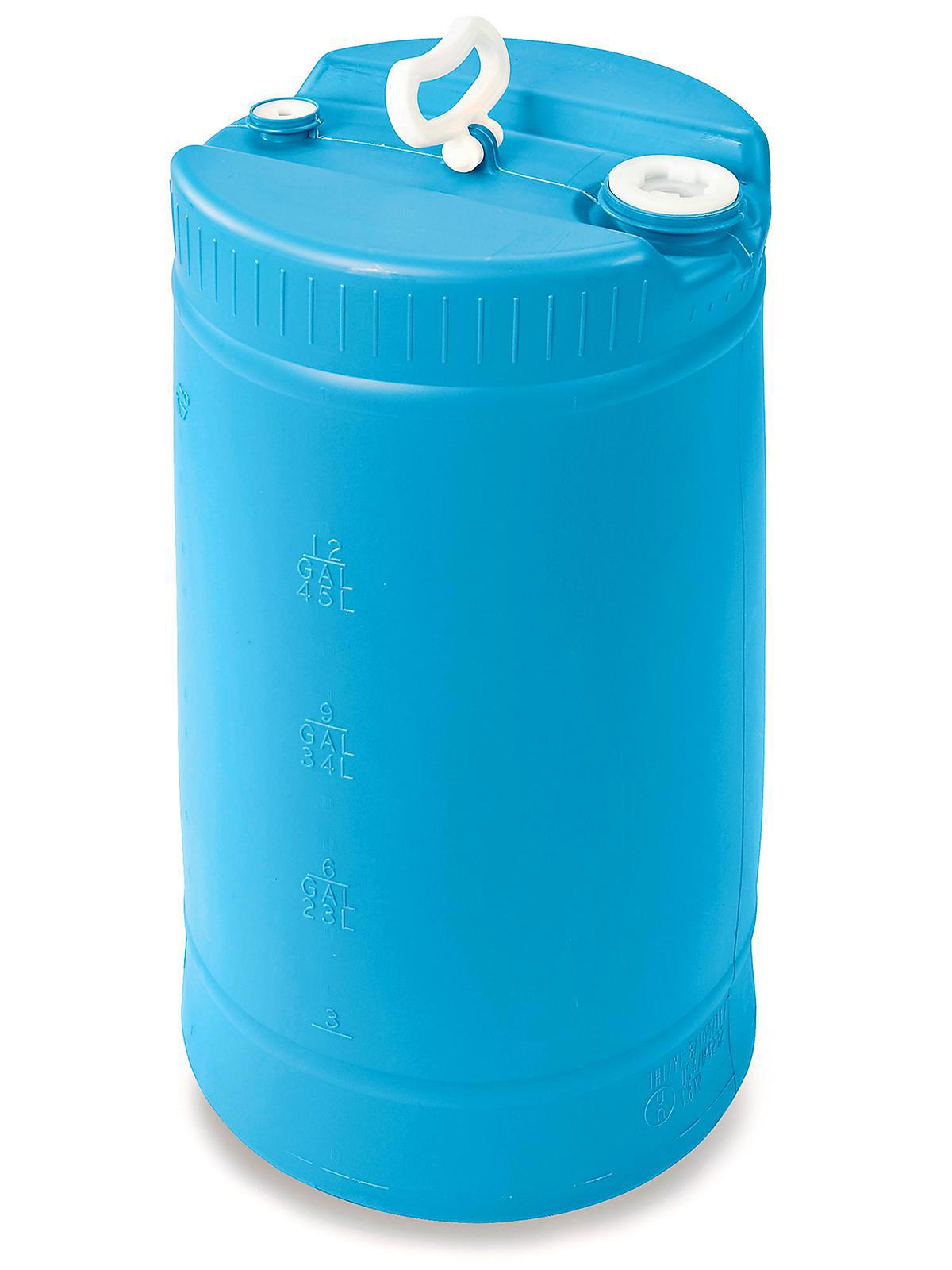Plastic Drum - 15 Gallon, Closed Top, Bl