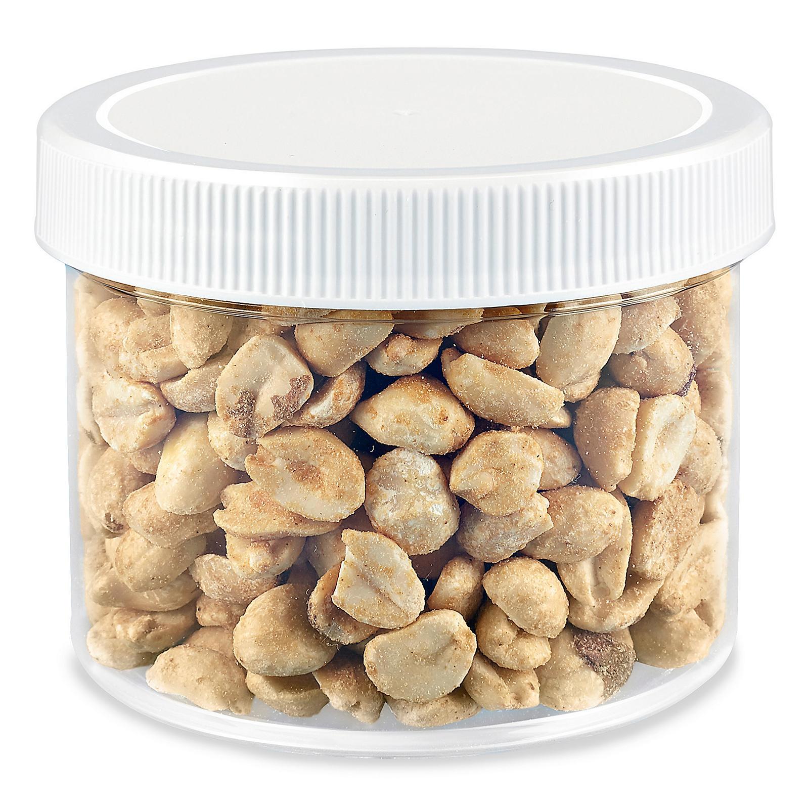 Clear Round Wide-Mouth Plastic Jars - 10